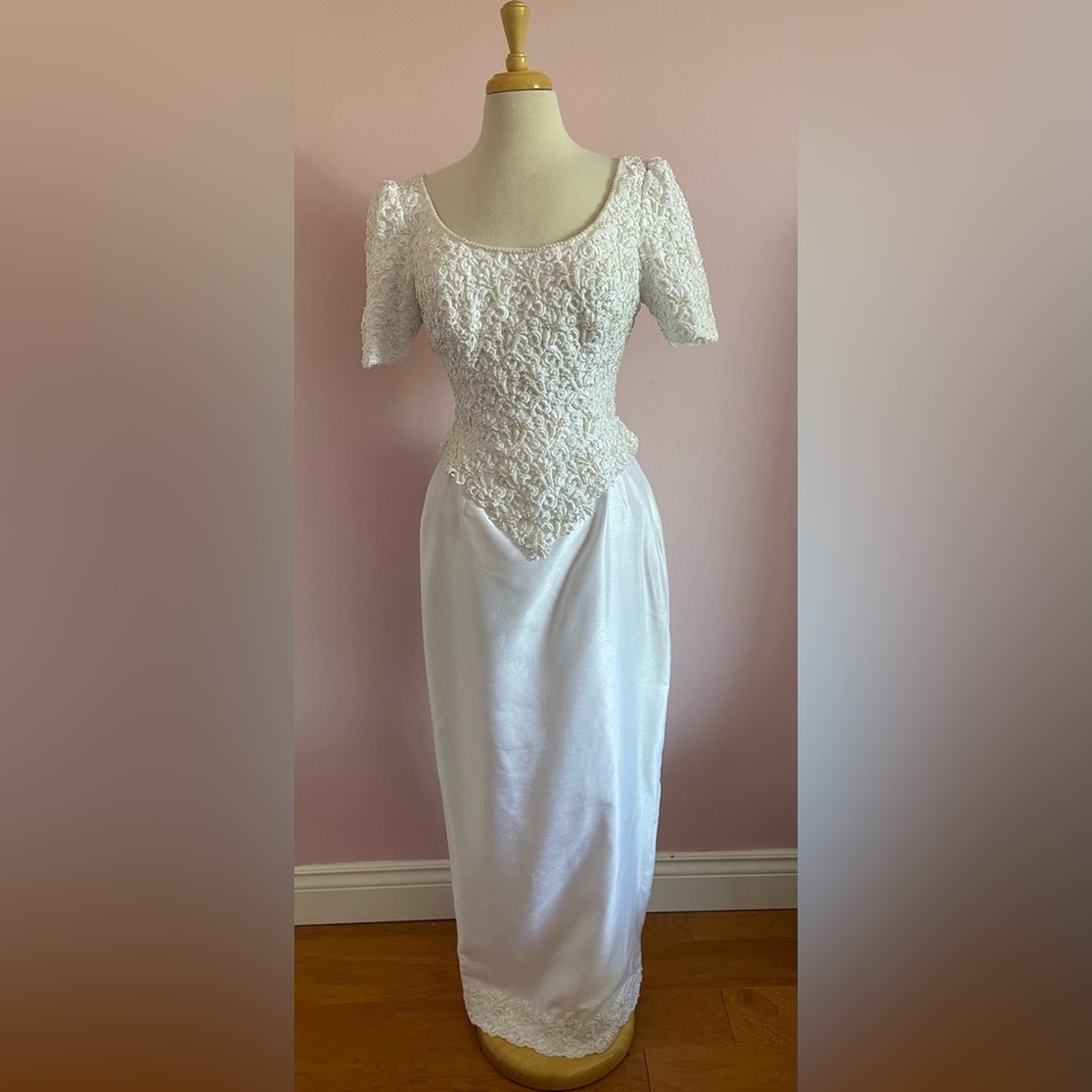 Stunning White Silk Wedding Dress